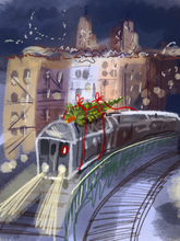 Load image into Gallery viewer, It's Christmas Time in the City ...  Tryptic Mug