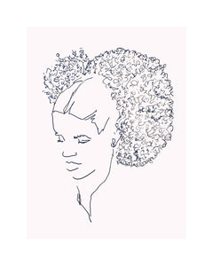 Meditation in Curls -- Art Print