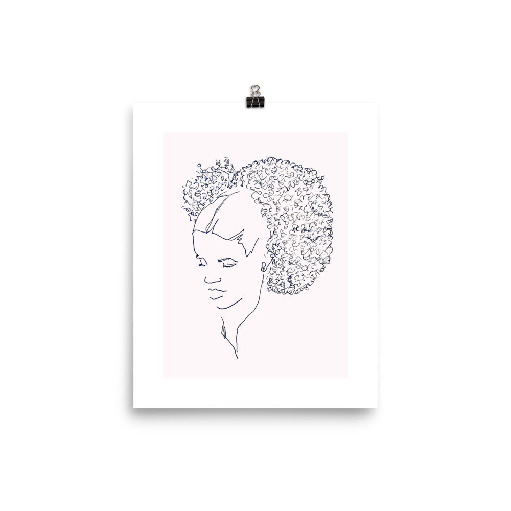 Meditation in Curls -- Art Print